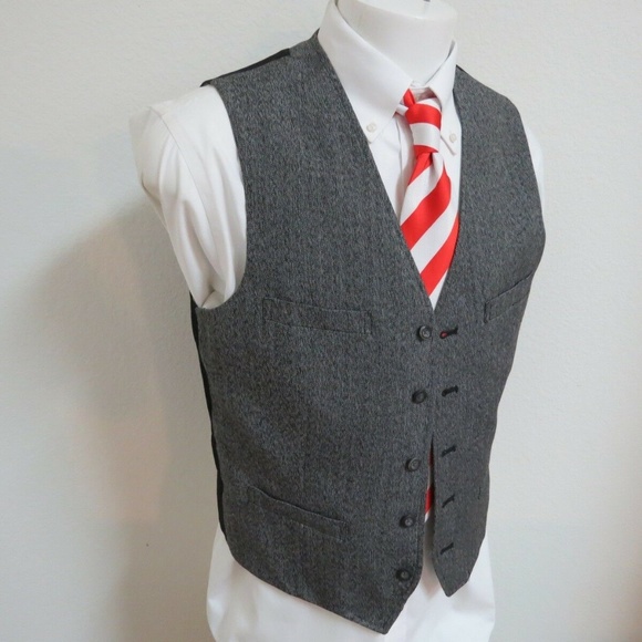 Sz M Gray Club Room Mens Polyester #890 Suit Vest - Picture 3 of 8
